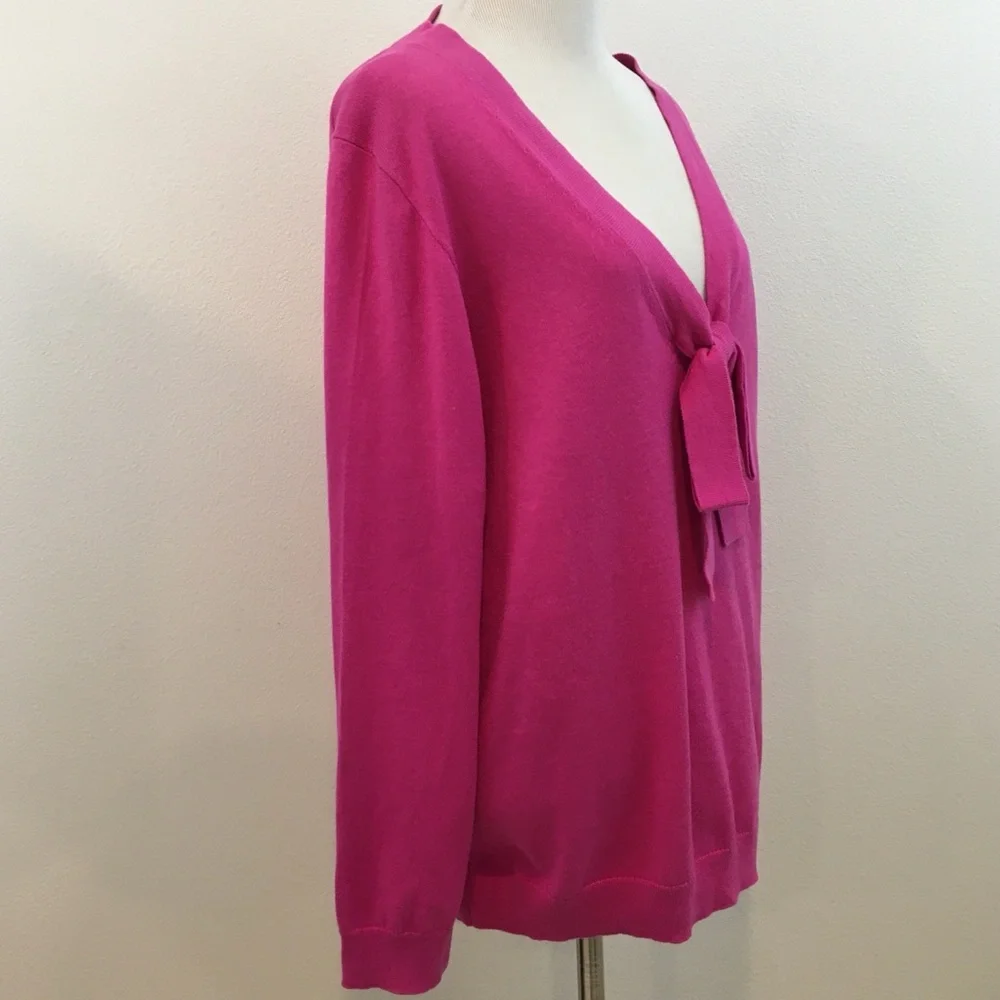 J. Crew | Hot Pink Long Sleeve Pop Over Sweater